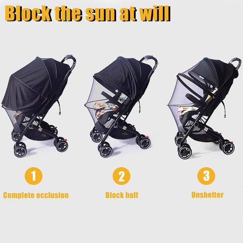 Little World Mosquito Net for Stroller Mosquito Net and Sunshade for Stroller Sun Protection Baby Mosquito Net Mesh Net Cover for Infant...