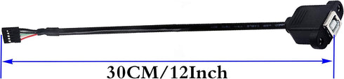 zdyCGTime Panel Mount USB 2.0 B Cable USB B Female to 5 pin Female Dupont Motherboard USB Header Cable (30cm/12inch)...