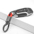 Car Key Fob Keychains Leather Holder Key Chain Sturdy Metal with D-Ring for Men and Women 2 Pack, 1 Pack Black & 1 Pack Red, 360 Degree Rotatable,...
