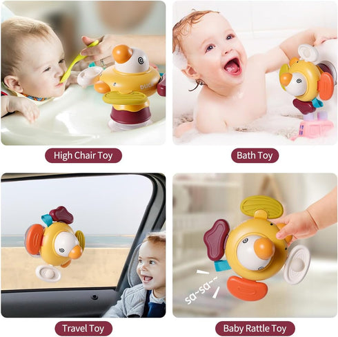 Baby Suction Cup Spinner Toy for Toddlers 1-3 Infant Sensory Montessori High Chair Bath Toys-Fine Motor Skills Learning Activities Gifts for 6 9 1...