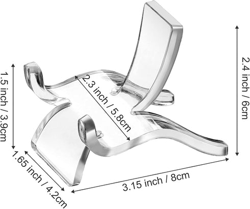 Jetec 20 Pieces Acrylic Display Holder Rock Stand Clear Display Easel Stands Pedestal Small Collectibles Display Stands for Displaying Crystal Geo...