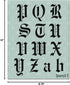 Stencil1 Old English Letter Stencils 2" - Letters & Numbers - Mylar Uppercase & Lowercase Alphabet for Hand Painting, Drawing & Cutting - Perfect ...
