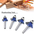 Mesee 4 Pieces 45 Degree Chamfer Router Bit Set, 1/4 Inch Shank Industrial Grade Top End Bearing Bevel Edge Forming Router Bits Cutter Woodworking...