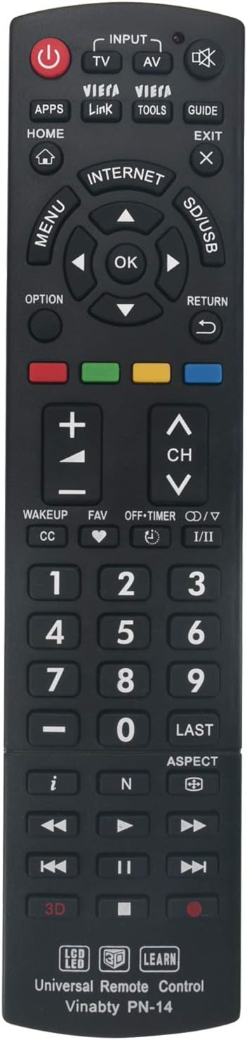 VINABTY Universal Remote fit for Panasonic N2QAYB000485 N2QAYB000486 N2QAYB000321 N2QAYB000221 N2QAYB000703 N2QAYB000837 N2QAYB000926 Plasma Smart...
