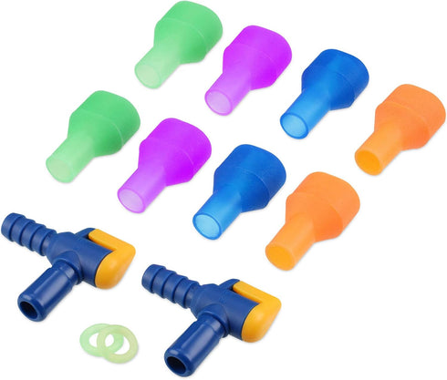Skylety 8 Pieces Bite Valve Replacement Silicone Mouthpieces for Most Brands with 2 Pieces Shut off Valve and Tube O Ring for Hydration Pack Bladd...