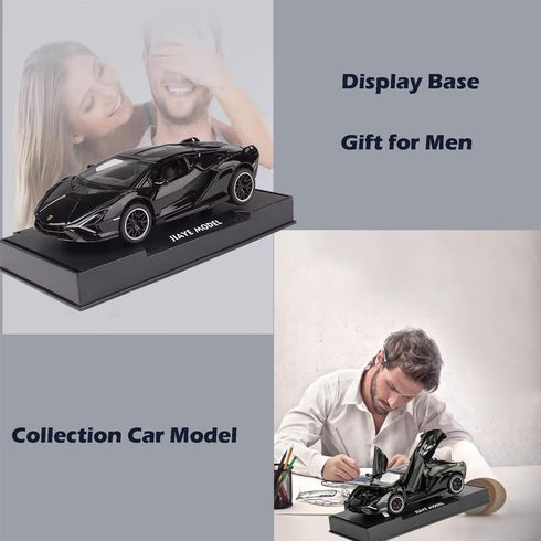 Lambo Toy Car Sian FKP3 Die-Cast Car Model with Lights and Sound Pull Back Toy Car for Boys Age 3 4 5 6 + Year Old (Black)...
