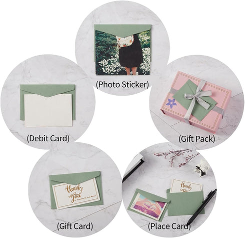 120 Pack Kraft Mini Envelopes Small Envelopes Self-Adhesive Tiny Pockets for Business Cards Christmas Holiday Small Gift Cards Invitations Cards(4...
