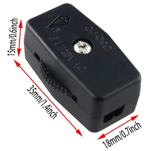 Inline Rotary Cord Switch Replacement Gear Rotary Switch Direct Plug-in Light Wire Switch for 18/2 SPT-2 Lamp Cord...