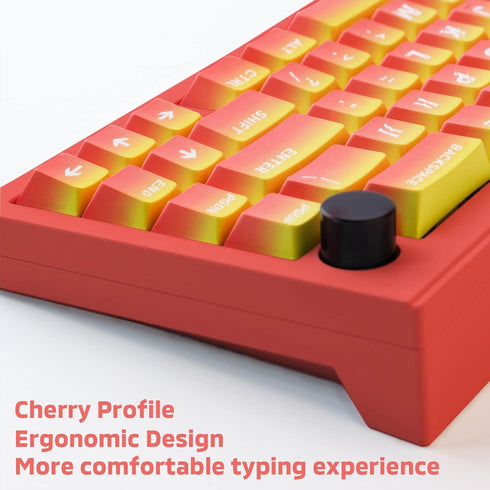 Hyekit PBT Keycaps 133 Keys Flame Gradient Keycaps Cherry Profile Dye-Sublimation Custom Keycaps with 6.25U 7U Spacebar for Cherry Gateron MX Swit...