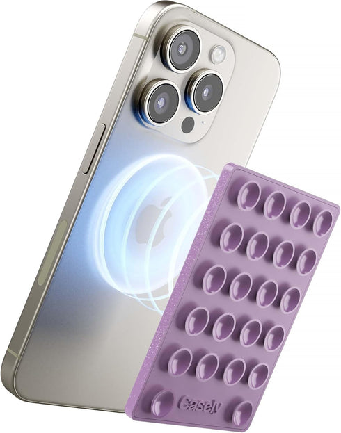 Casely Grippy Lavender Waves MagSafe Compatible Cell Phone Mount Silicone Suction Cup Sticky Phone Holder and Stand...