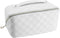 Travel Makeup Bag,Large Capacity Cosmetic Bags for Women,Waterproof Portable Pouch Open Flat Toiletry Bag Make up Organizer with Divider (White)...
