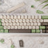 PBT Keycaps 130 Keys, Brown Green Moa Profile Keycaps, Double Shot Cute Round Keycaps for Mechanical Keyboard 61/64/75/84/87/104/108 Layout with K...