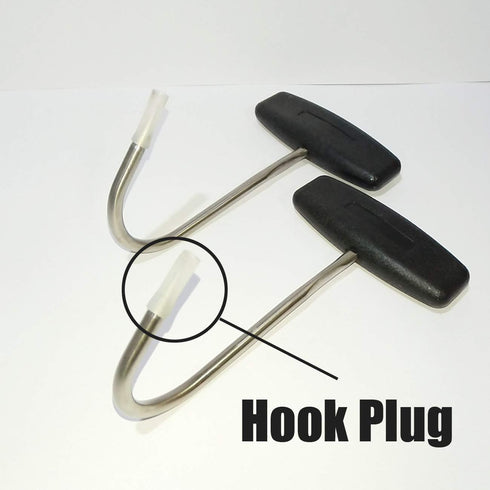 TIHOOD 2PCS Meat Hooksfor Butchering,T Shaped Boning Hooks with Handle 6 inch Stainless Steel Butcher Shop Tool Kit (Black x2)...