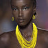 African Bead Necklace Earring Sets Yellow Bib Seed Statement Chunky Collar Multi Strand Boho Jewelry Accessories for Women...