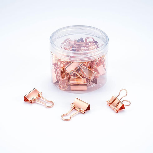 Binder Clips Small Binder Clips 40Pack, 0.75 in Small Paper Clips Medium Binder Clips Paper Clips Bulldog Clips Mini Clips Rose Gold Binder Clips ...