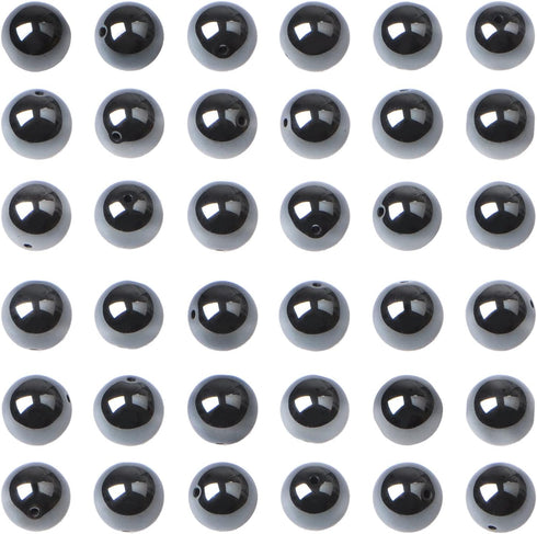 Bymitel 10mm Natural Hematite Metallic Round Beads Gemstones Genuine with 90pcs DIY Jewelry Making Unisex (10mm 90pcs, Hematite)...