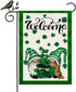 ST PATRICKS DAY Garden Flag 12x18 Inches,Gnome Garden Flag with Clover Design, Weather-Resistant, Double-Sided, Rust-Free, Hardware Not Included, ...