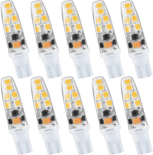 15watt T10 Wedge Base Led Light Bulb 2W 180lm,3000K Warm White,ac/dc12V for Outdoor Landscape RV Camper Marine Boat Dome Lighting-10 Pack...