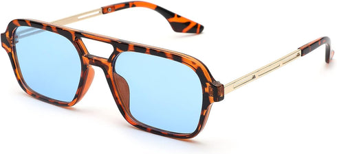 Pro Acme Vintage 70s Flat Pilot Aviator Sunglasses for Women Men, Small Frame Rectangular Glasses UV400 Protection Shades...