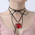 FunBoat Chunky Puffy Heart Necklace - Queen of Hearts Accessories - Big Glass Heart Goth Choker Pendant Necklace for Girls Teens Women...