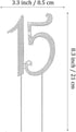 JANOU 15 Cake Topper Number 15 Crystal Rhinestones 15th Cake Decoration for Birthday Anniversary Party Decoration (Silver)...