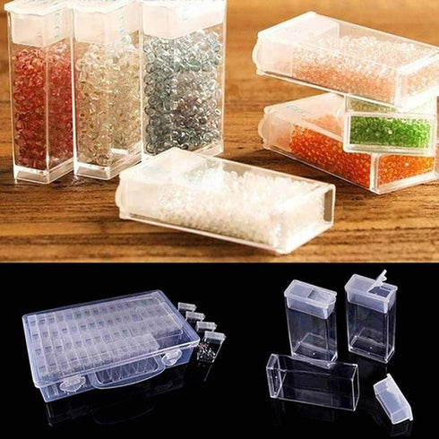 64 Grid Diamond Embroidery Box Jewelry Drill Storage Boxes Clear Plastic Diamond Painting Accessories Boxes for DIY Craft...