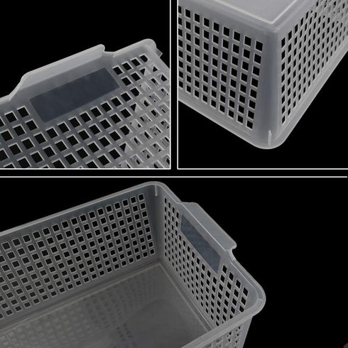 Large Plastic Storage Organization Bins Basket, Set of 3, Clear...