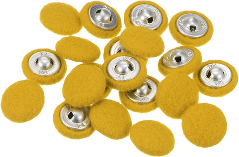 20pcs 24L Fabric Cloth Covered Button 15mm Round Holes Metal Shank Sewing Buttons for Suits Dress Blouses, Yellow...