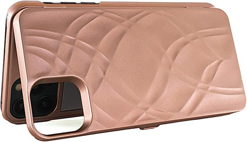 for iPhone 11 Pro Max Case,Hidden Back Mirror Wallet Case with Stand Feature and Card Holder for iPhone 11 Pro Max (2019) 6.5 inch (Rose Gold)...