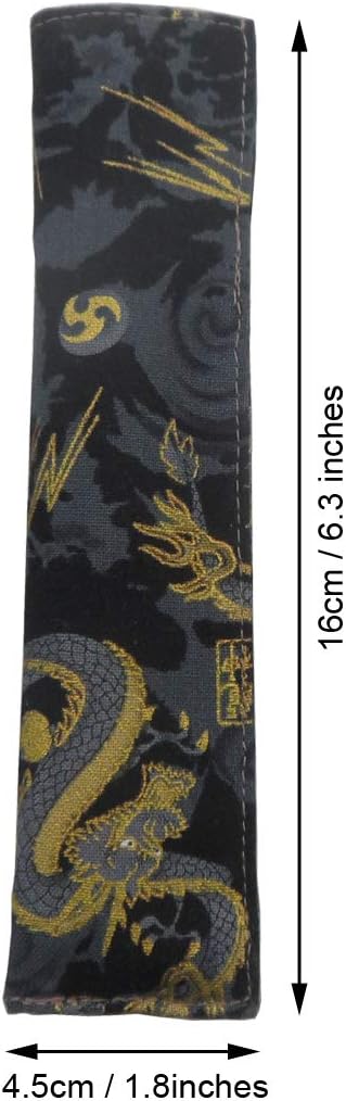 Enyuwlcm Fabric Fountain Pen Case Single Pen Sleeve Holder for Pocket Vintage Pen Cover Black Dragon 1 Pack...