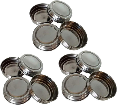 Replacement Lids for IKEA RAJTAN Glass Spice Jar 5 Oz (400.647.02) Stainless Steel Caps lids set of 12 pieces by American Ayurveda...