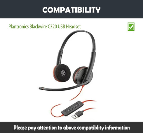 Replacement Earpads Cushion Compatible with Plantronics Blackwire C320 USB Headset Premium Ear pads with Softer Protein Leather/Memory Foam...
