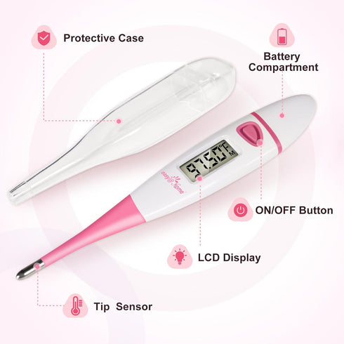 Easy@Home Basal Body Thermometer: BBT for Fertility Prediction with Memory Recall - Accurate Digital Basal Thermometer for Temperature Monitoring ...