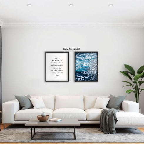 Posterizer 2 pcs-uplifting quotes- ocean wall art-Inspirational Women's Art-Coastal & Nautical Art-Gift for Nature, Surfers and Beach Lovers - Chi...