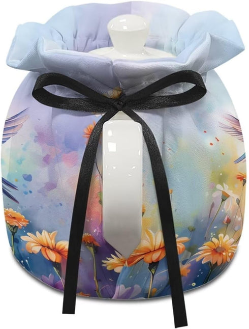 Floral Hummingbird Tea Pot Cosy Cotton Tea Cozy for Teapot Cover Insulated Tea Pots Keep Warm Both Replacement Kettle Cover Dust Cover Breakfast W...
