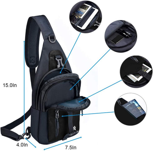 Y&R Direct 14 Colors Lightweight Sling Backpack Sling Bag Travel Hiking Small Backpack for Women Men Gifts...