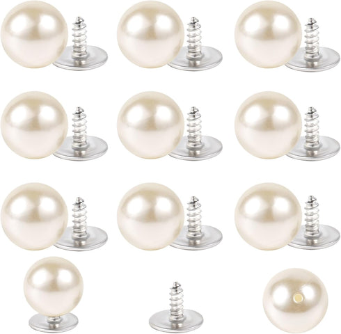 50pcs Pearl Brooch Buttons, No Sew Cover Up Buttons Removable Reusable Pearl Safety Pins for Clothes Dress Shirt Cardigan Decorations DIY Crafts S...