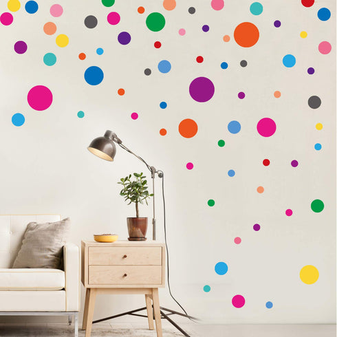 PARLAIM Wall Stickers for Bedroom Living Room, Polka Dot Wall Decals for Kids Boys and Girls (130 Circles)...