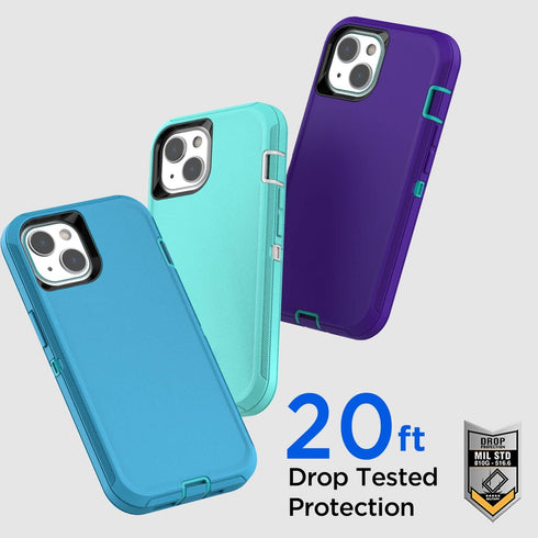 AICase for iPhone 13 Mini Case(5.4") with Glass Screen Protector, Heavy Duty Drop Protection Full Body Rugged Shockproof/Dust Proof Military Prote...