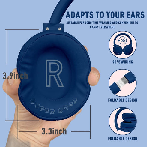 Bluetooth Headphones Over Ear 68H Playtime 6 EQ Wireless Headset with Microphone HiFi Stereo Foldable Lightweight Deep Bass for Travel Home Office...