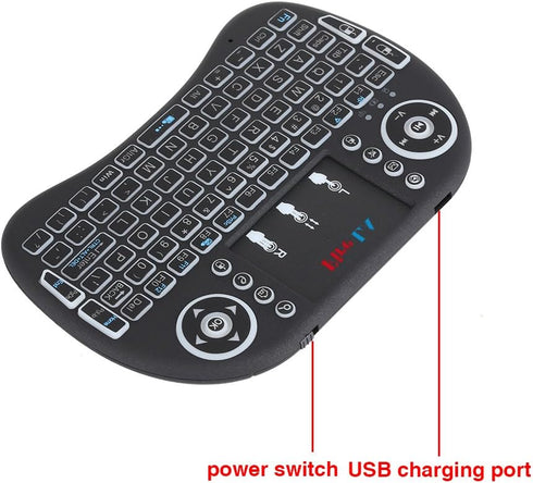 Rii 2.4GHz Mini Wireless Keyboard with Touchpad?QWERTY Keyboard,LED Backlit,Portable Keyboard Wireless for laptop/PC/Tablets/Windows/Mac/TV/Xbox/P...