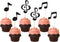 36 Pcs Music Notes Cupcake Toppers for Music Themed Party Decorations Glitter Musical Symbols Cupcake Picks for Baby Shower Birthday Party Supplie...