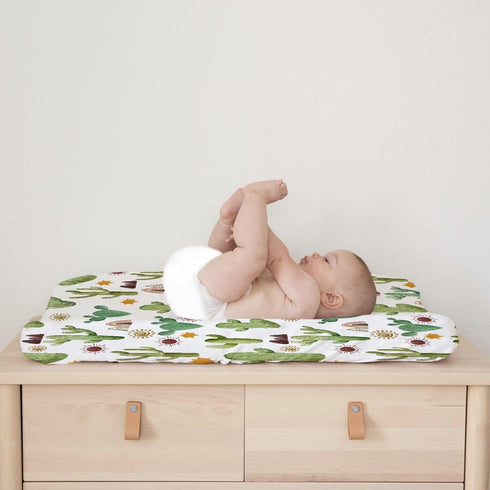 Green Cactus Sun Mountain Changing Pad Cover Desert Cactus Tribal Diaper Changing Table Cover Sheets for Boys Girls Soft Breathable Stretchy Baby ...