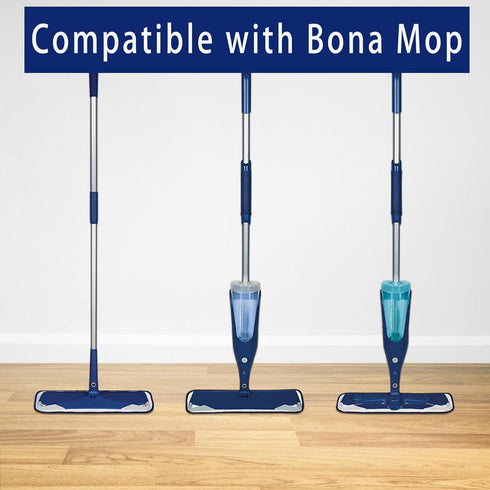 4Pack Reusable Microfiber Mop Pads for Bona Mop, Bona Hardwood & Hard-Surface Floor Cleaner, 18" Cleaning Mop Refill Pad Washable Wet Dry Pads Swe...