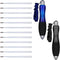 2pcs Fat Pens with 12pcs Refills, with 2pcs Lanyards, Smooth Writing Big Weighted pens Writing Tool for Hand Tremors, Weak Hand (Black + Blue)...