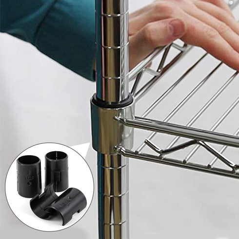 8 Pcs Wire Shelving Shelf Lock Clips for 1" Post - 4 Pairs of Shelving Sleeves Replacements for Wire Shelving System Plastic Accessories Parts...