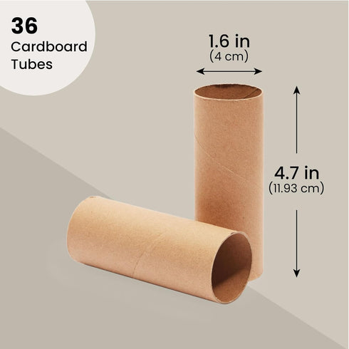 Bright Creations 36 Pack Brown Cardboard Tubes for Crafts, DIY Craft Paper Roll for Diorama (1.6 x 4.7 in)...