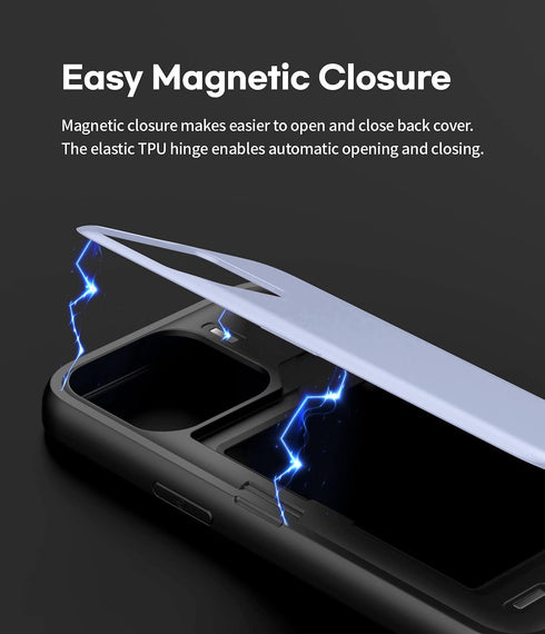 GOOSPERY Magnetic Door Bumper Compatible with iPhone 13 Pro Case, Card Holder Wallet Case, Easy Magnet Auto Closing Protective Dual Layer Sturdy P...