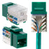 Cat5e Keystone Ethernet Wall Jack Punch Down UTP 45-Degree (Easier Termination Than 90-Degree), RJ45 Slim Profile Speed Termination Green 45° Angl...
