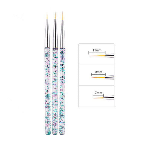 LWBTOSEE 2pc Nail Ombre Brush Nail Art Painting Pen Brush UV Gel Polish Gradient Color Rhinestone Crystal Acrylic Nail Drawing Pen...